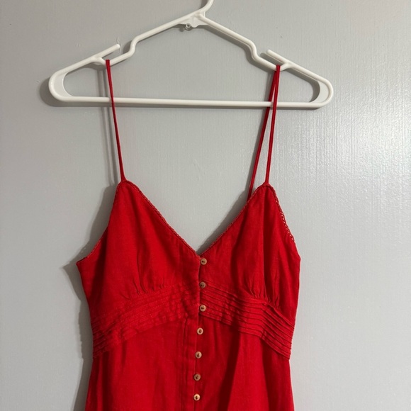 Zara Scarlet Red Strappy Midi Dress Size Small - Picture 4 of 11
